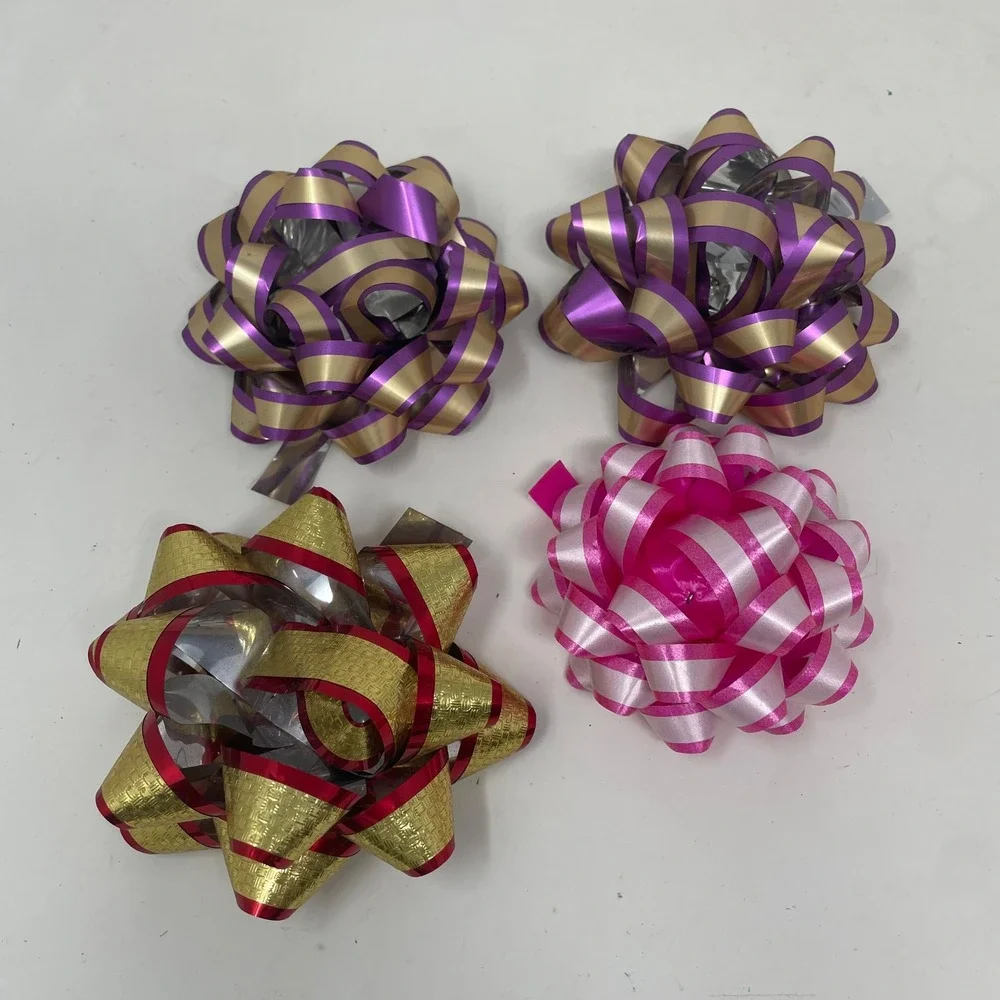 Mixed Gift Bow and Ribbon Lot Vintage 3M Sasheen Magic Pull Bows Curly Ribbon
